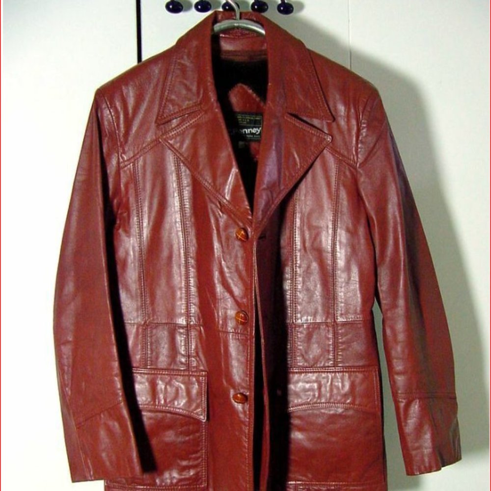 Vtg Real 70's JC Penny's Fight Club Brad Pitt Style Leather Jacket Sz 40 Rare
